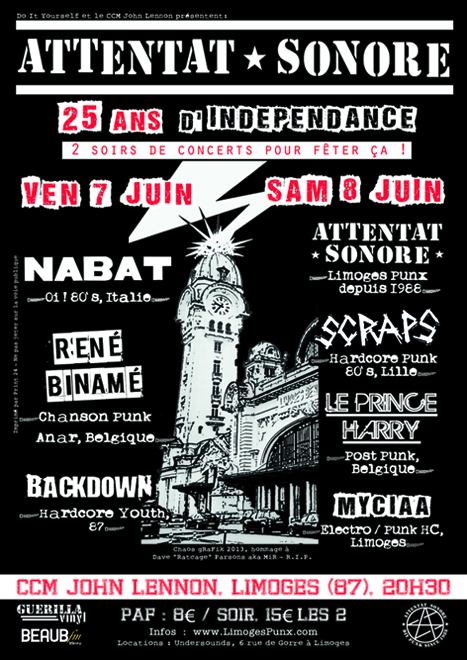 25 ans d'Attentat Sonore ! Limoges, 8 juiin 2013